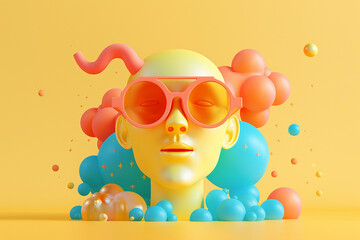 Creative insane 3d illustration isolated minimalistic