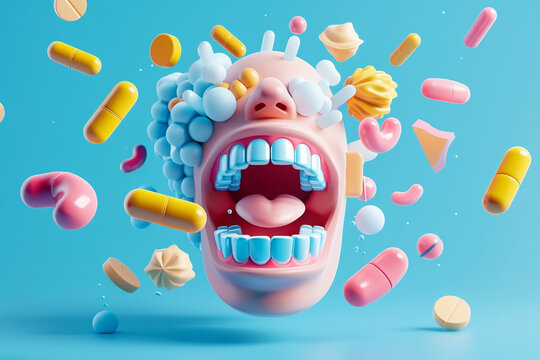 Creative insane 3d illustration isolated minimalistic
