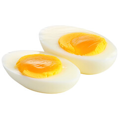 Boiled egg slice isolated on transparent background Remove png, Clipping Path, pen tool