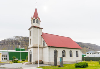 church of Bildudalur in the icelandic westfjords