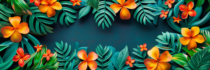 Modern Tropical Leaf Composition in Pink and Green, Crafting a Trendy Backdrop for Summer Fashion and Design Inspirations