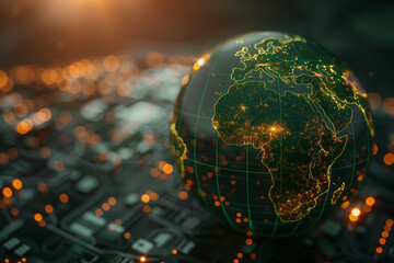 Global communication network. Energy and ecology concept.