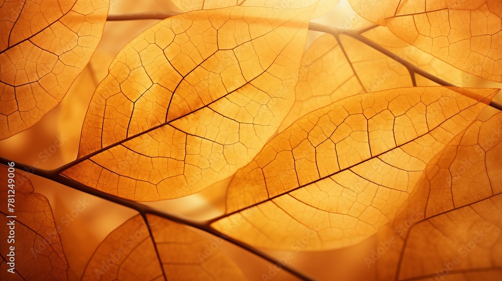 Poster double exposure light on intricate leaf texture background with visible veins and cells
