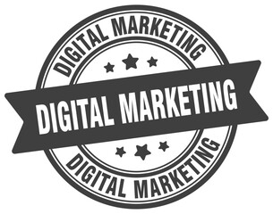 digital marketing stamp. digital marketing label on transparent background. round sign