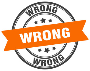 wrong stamp. wrong label on transparent background. round sign