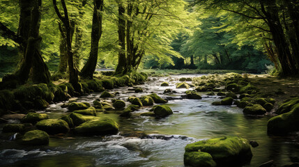 Obraz premium stream in the forest.