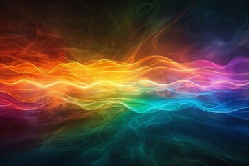 Luminous rainbow light waves from the whole body, in the unity of diversity