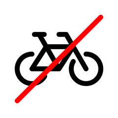 No bicycle line icon. Vector graphics