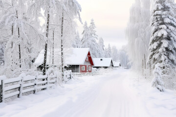 Naklejka premium winter in the forest.