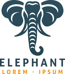 An elephant design safari animal icon mascot design concept