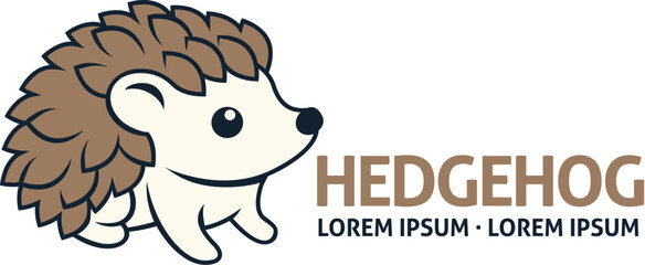 A hedgehog cute animal design icon mascot illustration design concept