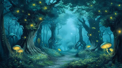 Glow of Mystical Forest Secrets./n