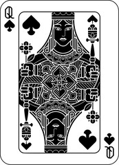 A queen of spades card design from a playing cards deck pack