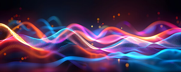 Colorful abstract 3D waves of fluid neon liquid