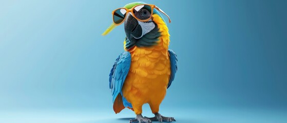Fun parrot - 3D Illustration