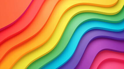 3D illustration rainbow background of happy pride day. Generative AI