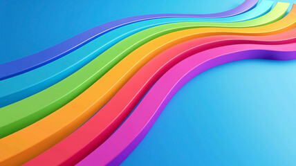 3D illustration rainbow background of happy pride day. Generative AI