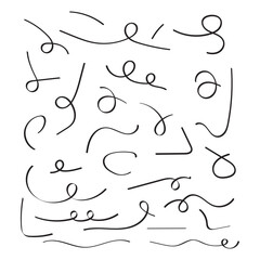 Hand drawn arrow and line element vector. Collection of doodle arrows, lines, symbol, pointing mark, shapes on white background. Used in web , templates . Isolated on white background in eps 10.