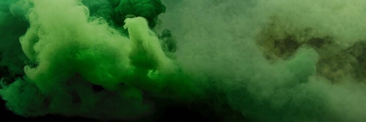 Fototapeta premium Smoke green background dark earth light smell toxi.