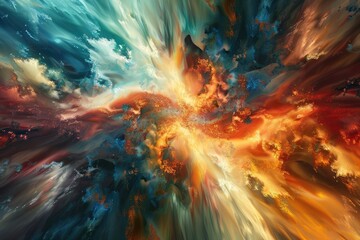 A mesmerizing cosmic nebula swirling with vibrant colors and ethereal light, evoking a sense of...