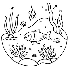     whimsical underwater world vector illustration.
