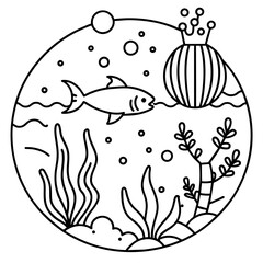     whimsical underwater world vector illustration.
