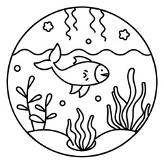     whimsical underwater world vector illustration.
