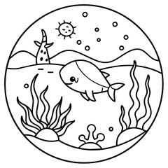     whimsical underwater world vector illustration.
