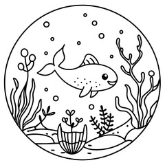     whimsical underwater world vector illustration.
