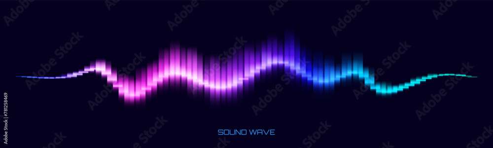 Aufkleber Abstract Digital EQ Equalizer. Sound Wave Design Element. Speaking Sound Wave Vector Illustration. Artificial Intelligence AI Assistant Voice Visualization.