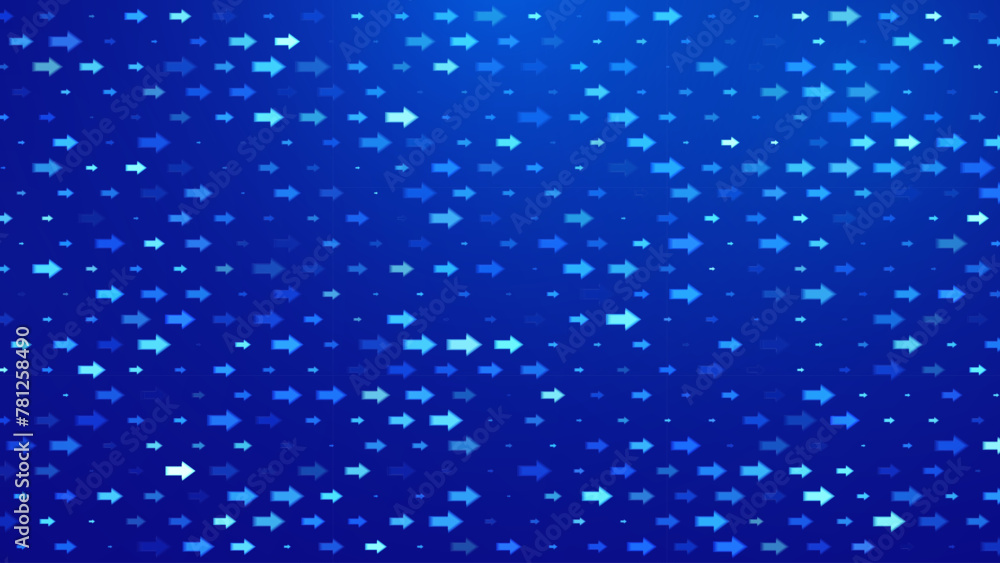 Aufkleber Digital Arrows Moving Forward Background. Blue Arrows Pattern. Abstract High-Speed Data Flow. Dynamic Movement Technology Pattern for Banner or Poster Design Concept. Vector Illustration.