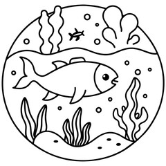    whimsical underwater world vector illustration.
