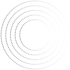 dotted circular lines and halftone pattern for decoration