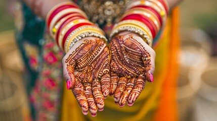 Person displaying intricate henna design on hand