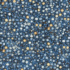 A playful denim backdrop adorned with orange and white dots, bringing a lively twist to traditional denim textures.