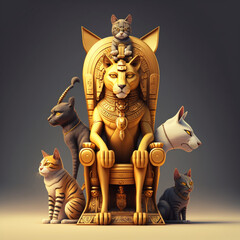 statuette of a golden pharaoh cat