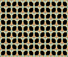 Retro 1970s Bohemian Style Seventies Vintage Colorful Grid Pattern