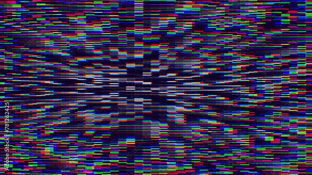 Poster Unique Design Abstract Digital Pixel Noise Glitch Error Screen. Video Damage Overlay Background. Glitched Lines Noise No Signal Effect Design. Vector Illustration.