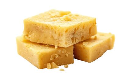 Delicious Mysore Pak on transparent background.