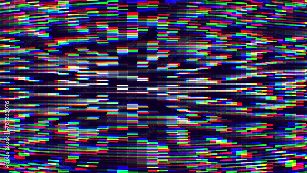 Aufkleber Unique Design Abstract Digital Pixel Noise Glitch Error Screen. Video Damage Overlay Background. Glitched Lines Noise No Signal Effect Design. Vector Illustration.