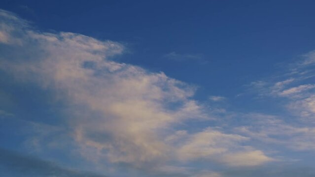 blue sky and white clouds . time lapse