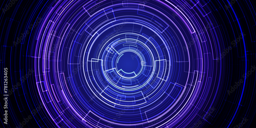 Poster Abstract Circular Pattern Vector Background. Round Colorful Arcs Backdrop. Moving Circles. Vector Illustration. Radial Speed Lines.