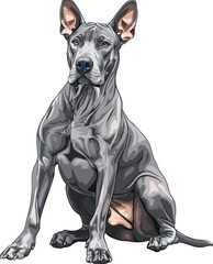 Thai Ridgeback adorable art vector illustration	
