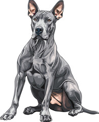 Thai Ridgeback adorable art vector illustration dog