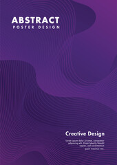 3D Abstract Purple Fluid Line Wave Background for poster design, flyer, banner and cover design	
