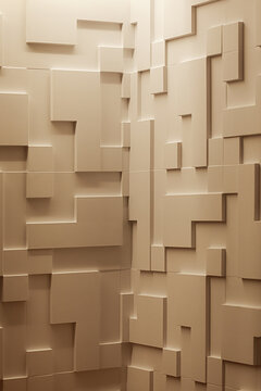 Abstract geometric shapes on beige background