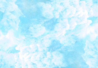 Fototapeta na wymiar フワフワとした柔らかい煙みたいな質感の青色背景素材