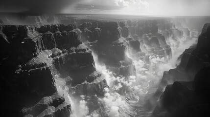 The iconic Grand Canyon stretches wide and deep. Towering cliffs carved by the hands of time It is...