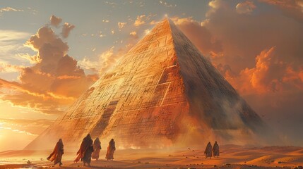 Mysterious charm of the Egyptian pyramids rises from the sand. Stands as a testament to the power and ingenuity of ancient civilizations.