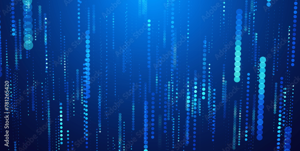 Fototapete Digital Data Flow Vector Background. Big Data Technology Lines. Data Transmission Concept. High Speed Internet. Information Matrix Flow in Virtual Reality Cyberspace. Vector Illustration.